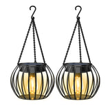 LUMIRO 2 Pack Outdoor Solar Hanging Lights Pumpkin Decorative Lantern_0