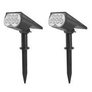 LUMIRO 2 Pack Solar Spotlight Ground Plug Lights- Adjustable Head, Warm Light - Black_0