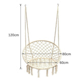 HYPERANGER Macrame Swing Chair Hanging Cotton Rope Hammock Chair_1