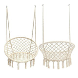 HYPERANGER Macrame Swing Chair Hanging Cotton Rope Hammock Chair_2