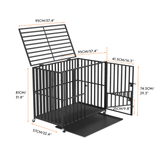 PETSWOL Heavy Duty Pet Dog Cage Strong Metal Crate Kennel Playpen with Wheels &Tray_7