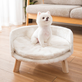 PETSWOL Pet Sofa Bed Raised Cat Chair with Removable Cushion_3