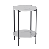 COMFEYA 2 Tier Round Coffee End Table with Storage Shelf_9