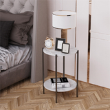 COMFEYA 2 Tier Round Coffee End Table with Storage Shelf_3