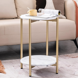 COMFEYA 2 Tier Round Coffee End Table with Storage Shelf_6