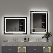 COMFEYA Crystal Clear Smart LED Dimmable Bathroom Mirror - Dual Lights, Defog & Waterproof_0