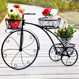 3-Tier Bicycle Plant Stand Wrought Iron Tricycle Planter_0