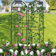 2PCS Metal Garden Trellis Fence Anti-Rust Climbing Plant Flower Panels_0