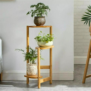 3 Tier Bamboo Tall Corner Plant Rack Planter Stand Flower Pot Holder_0