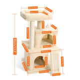 PETSWOL Cat Tree Tower House Condo Perch Entertainment Scratching for Kitten Multi-Level Tower_5