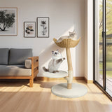 PETSWOL Modern Cat Tree Solid Wood Kitten Scratching Tree Activity Tower