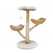 PETSWOL Modern Cat Furniture Climbing Tree Solid Wood Activity Center with Scratching Post