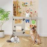 PETSWOL Pet Door Gate Tall Retractable Walk Through Tempered Glass Dog Safety Gate