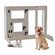 PETSWOL Pet Door Gate Tall Retractable Walk Through Tempered Glass Dog Safety Gate