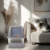 PETSWOL Enclosed Cat Litter Box Front Top Exit Cat Toilet Boxes with Lid