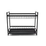 STORFEX 2 Layer Dish Drying Rack for Kitchen | Black | Steel Material_3