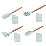 12pcs Heat-Resistant Silicone and Wood Kitchen Baking and Cooking Utensil Set_12