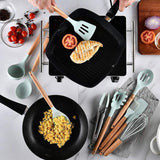 12pcs Heat-Resistant Silicone and Wood Kitchen Baking and Cooking Utensil Set_5