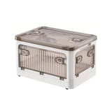 Multiple Openings Stackable and Foldable Clear Plastic Storage Box with Wheels_1