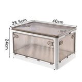 Multiple Openings Stackable and Foldable Clear Plastic Storage Box with Wheels_17