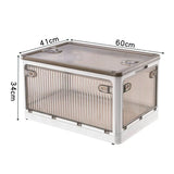 Multiple Openings Stackable and Foldable Clear Plastic Storage Box with Wheels_20