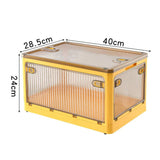 Multiple Openings Stackable and Foldable Clear Plastic Storage Box with Wheels_21