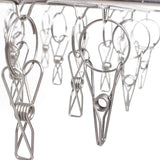 30 Pegs Thickened Stainless Steel Underwear Sock Hanger Laundry Airer Dryer Rack_2