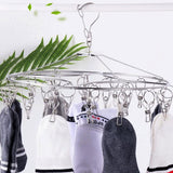 30 Pegs Thickened Stainless Steel Underwear Sock Hanger Laundry Airer Dryer Rack_4