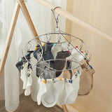 30 Pegs Thickened Stainless Steel Underwear Sock Hanger Laundry Airer Dryer Rack_5