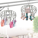 30 Pegs Thickened Stainless Steel Underwear Sock Hanger Laundry Airer Dryer Rack_7