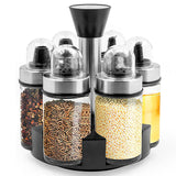 360° Rotating Glass Oil and Vinegar Dispenser Set of 6 Bottles_0